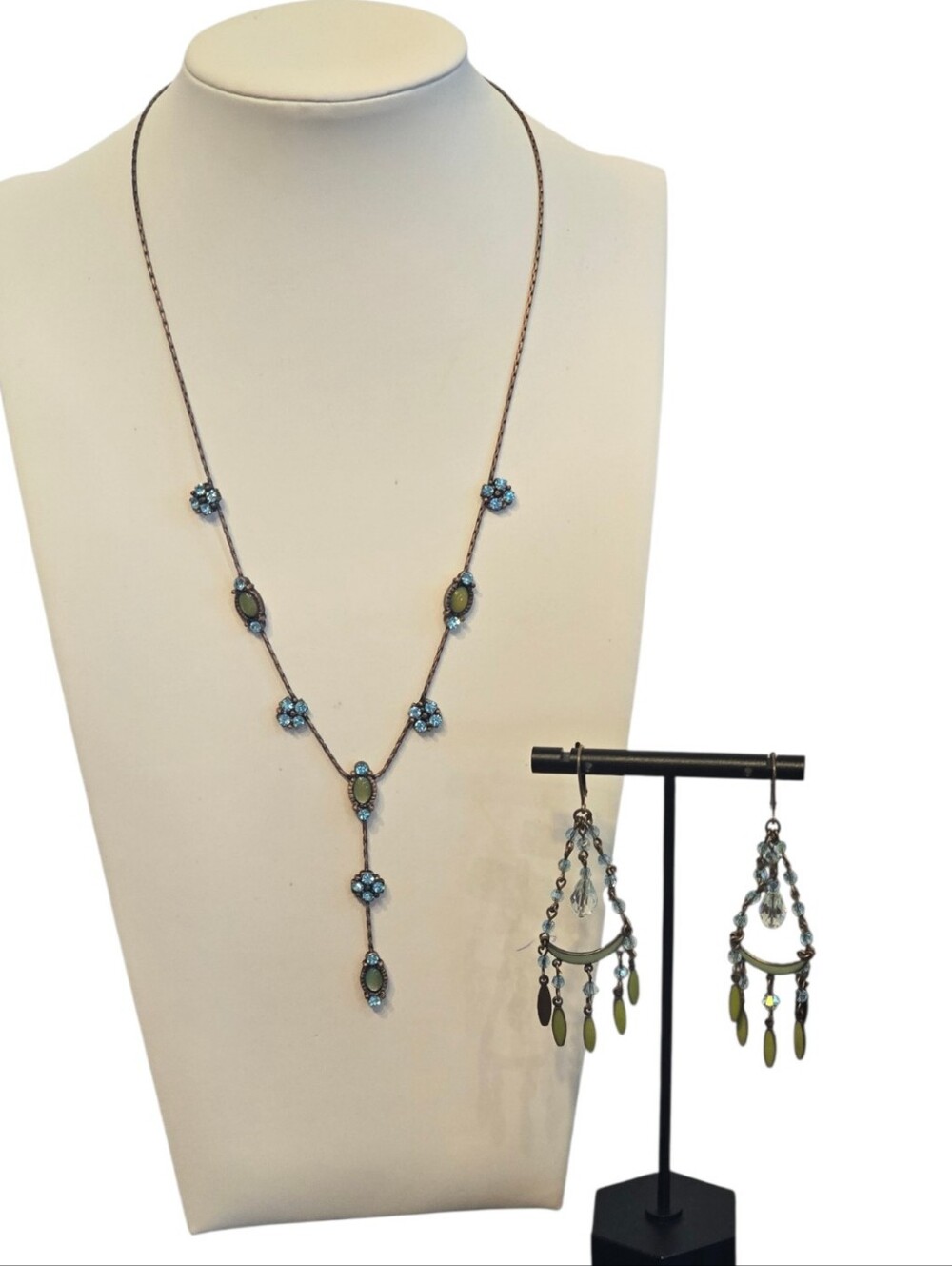 Park Lane Jewelry Swarovski Blue Crystal Necklace Earring Bundle - Picture 2 of 6